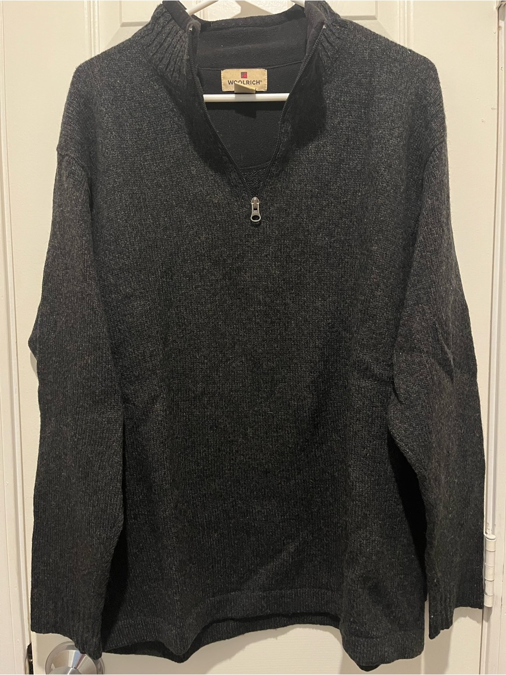 Woolrich Men's Charcoal Zip-Neck Sweater